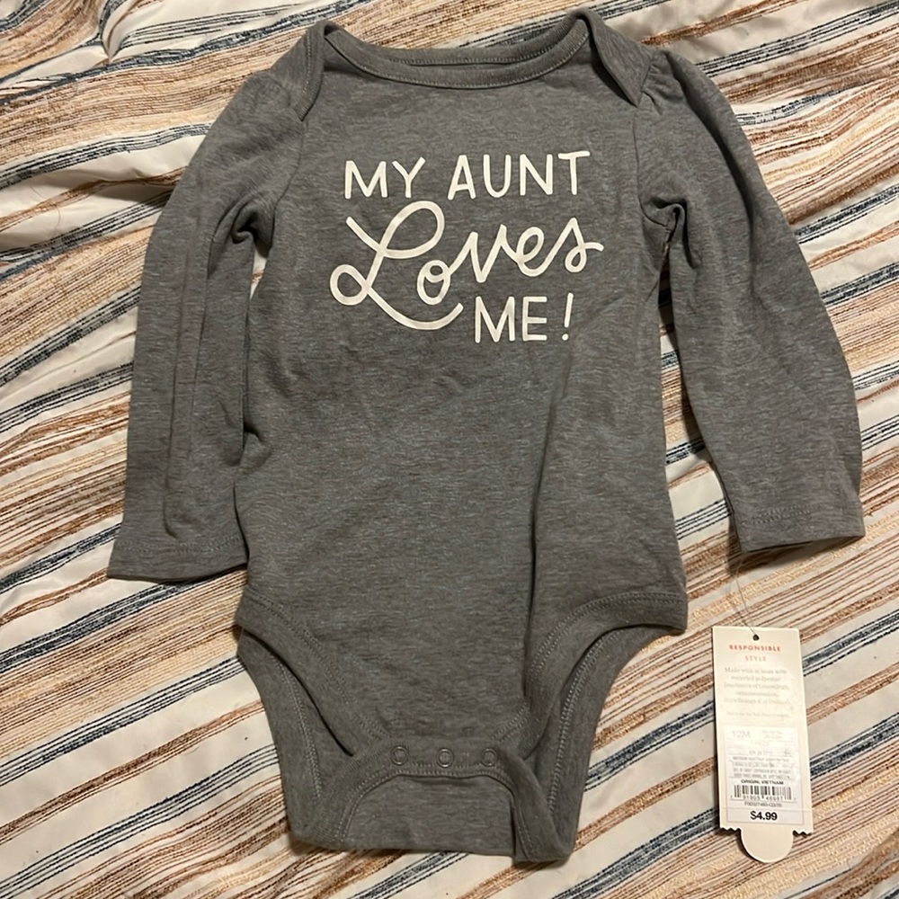 Medium Heather Gray Long Sleeve Onesie